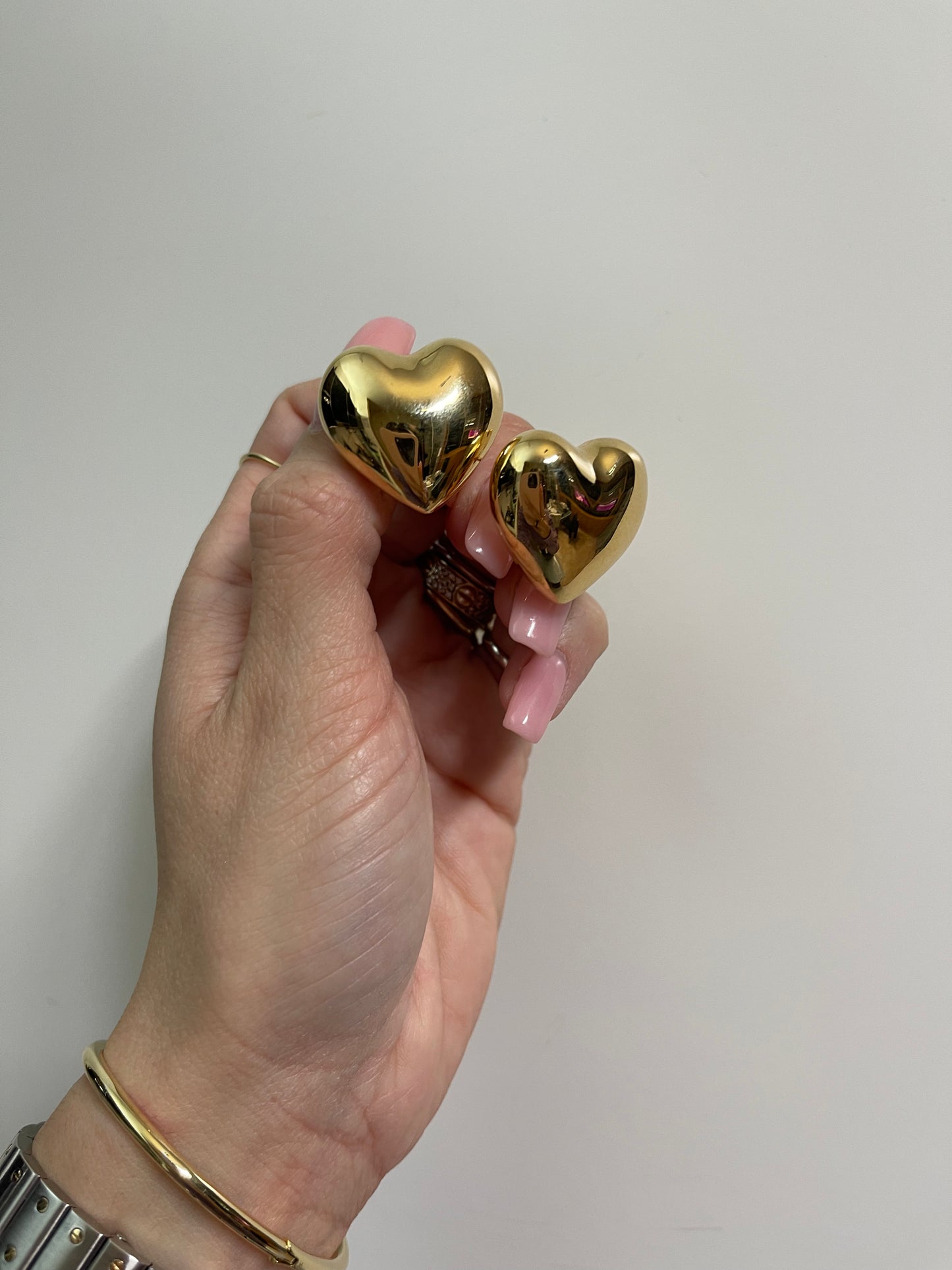 Orecchini Cuori Bombati GOLD L