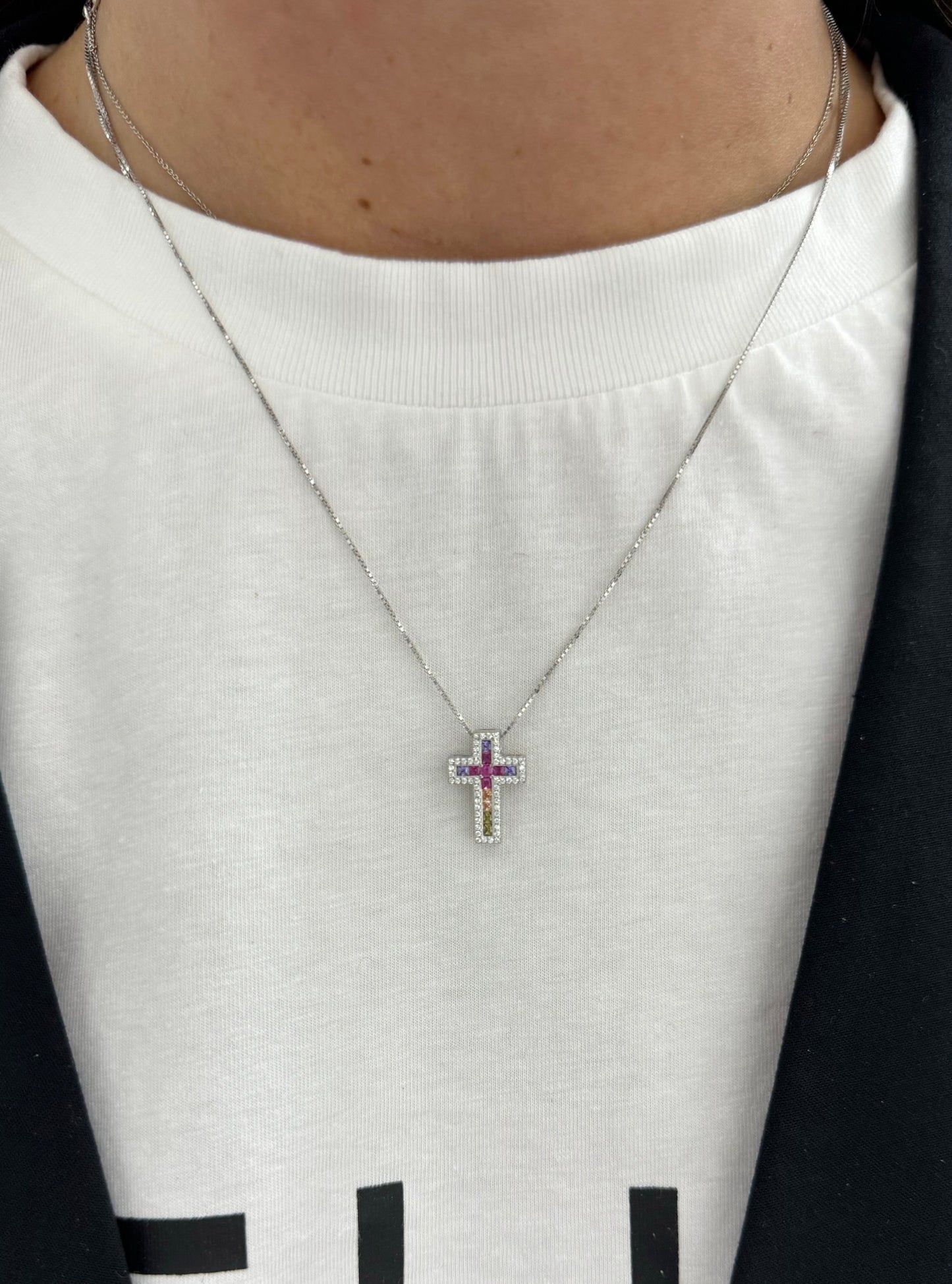 Collana Cross Rainbow