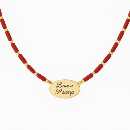 Collana Corallo con Piastrina