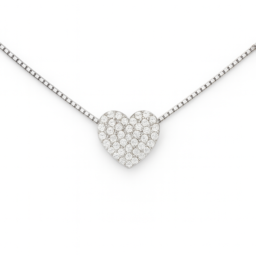 Collana Cuore Stella Pavè