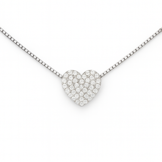 Collana Cuore Stella Pavè
