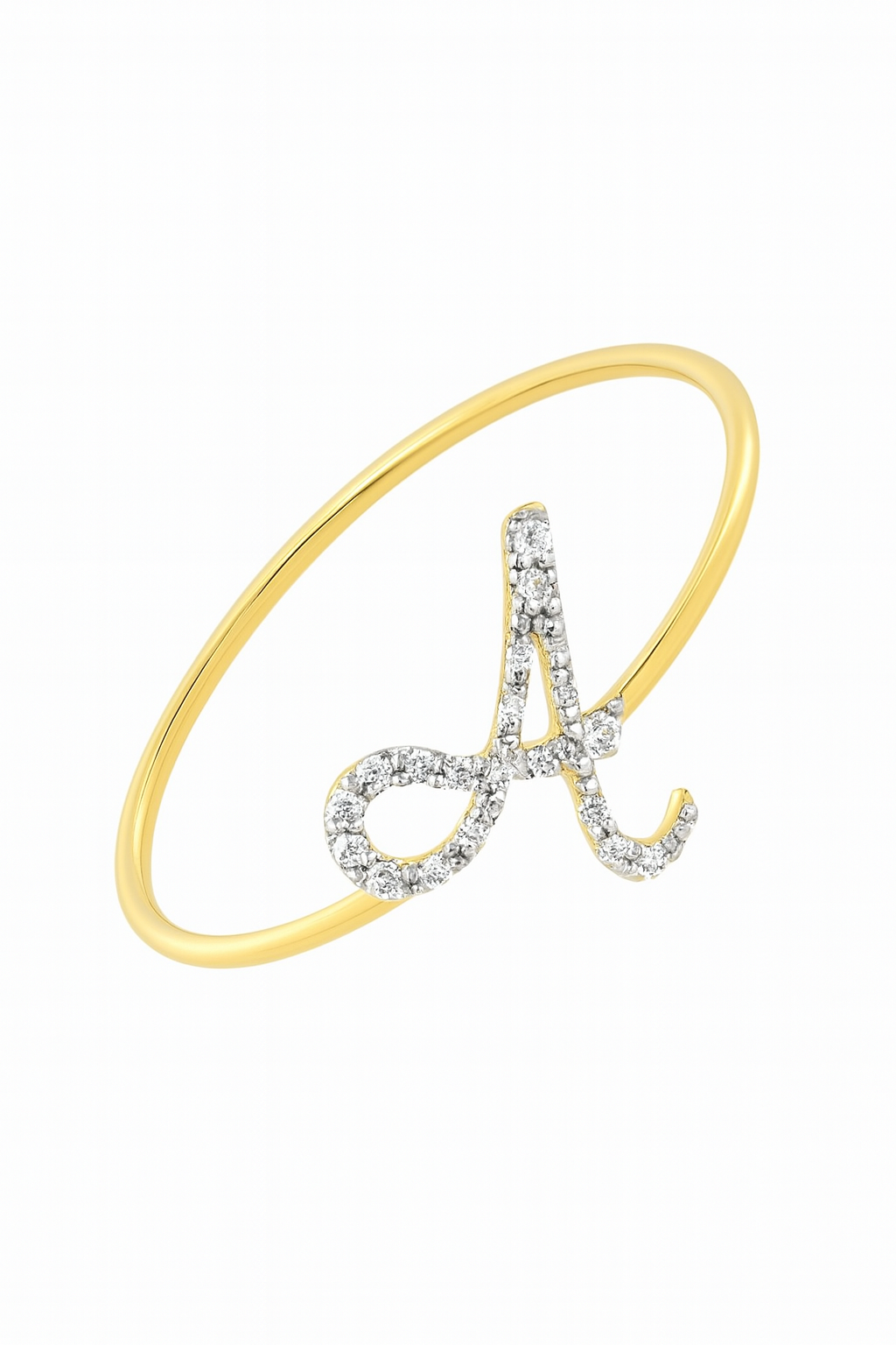 Anello Letter Diamond GOLD