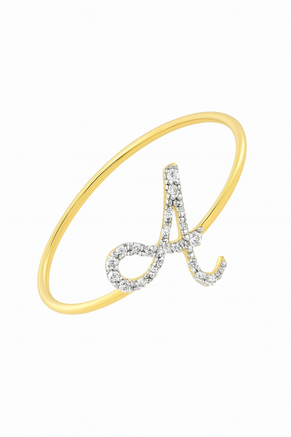 Anello Letter Diamond GOLD