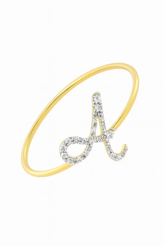 Anello Letter Diamond GOLD