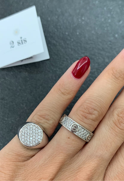 Anello LOVE Pavè